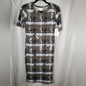 NWT Lularoe Julia, green/black/gray pattern, size XS